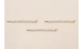 Bastón de 40mm con piedra Cuarzo  blanco de 2mm / Semipreciosas de 