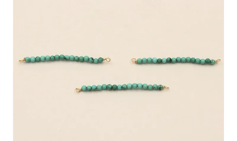 Bastón de 40mm con piedra Turquesas de 2mm / Semipreciosas de 