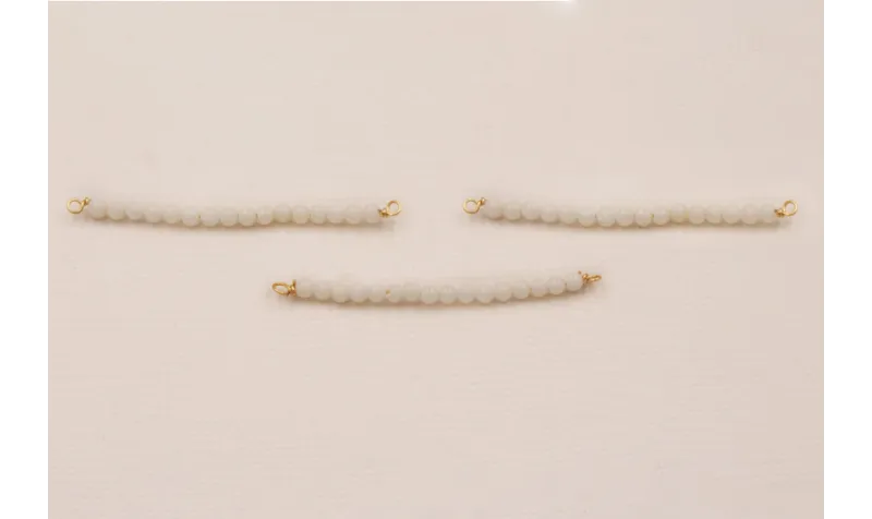 Bastón de 40mm con piedra Coral Blanco de 2mm.  CSP536-1