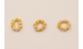 aro de 9 Piedras Cuarzo Cuarzo Melocotón / Semipreciosas de 