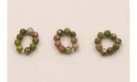 aro de 9 Piedras Cuarzo Tonos Verdes / Semipreciosas de 