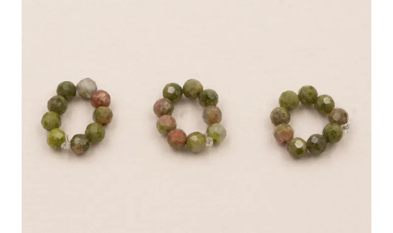 aro de 9 Piedras Cuarzo Tonos Verdes