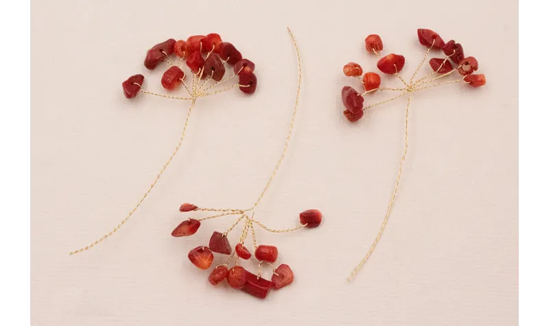 Ramillete 10 piedras Chip Coral 35*20mm / Semipreciosas de 