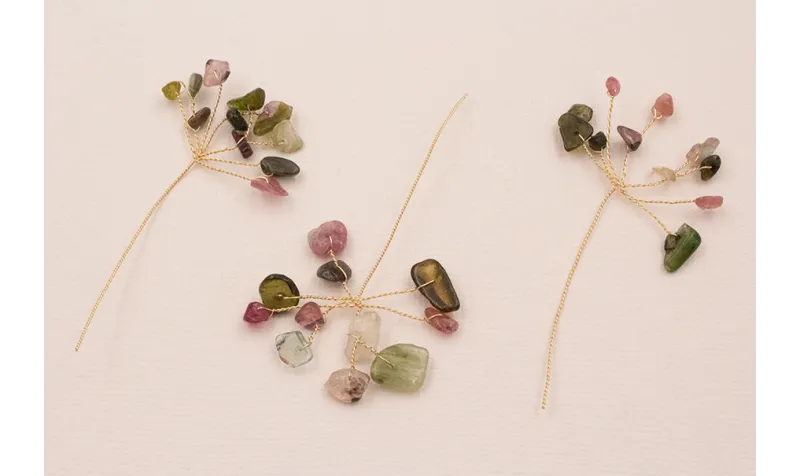 Ramillete 10 piedras Chip Turmaline 35*20mm / Semipreciosas de 