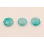 Disco Cuarzo facetado plano de 15mm color Turquesa / Semipreciosas de 