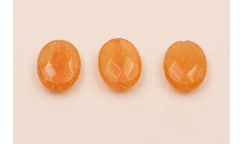 Ovalo cuarzo facetado 18*14mm color tierra / Semipreciosas de 