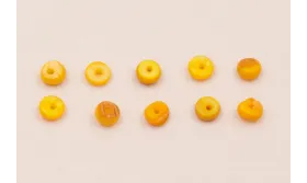 Ristra de 40cms de Discos Coral 4mm Color amanecer / Semipreciosas de 