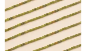 Ristra 38cms Microtubo de piedra 2*4mm verde / Semipreciosas de 