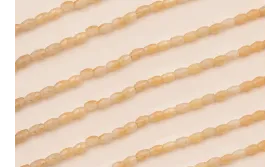 Ristra 40cms Ovalos facetados Piedra 6*4 tostado / Semipreciosas de 