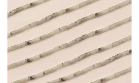 Ristra 38cms Tubos Piedra 4*8mm Gris con Vetas / Semipreciosas de 