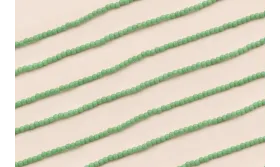 Ristra 36cms de Bola de Piedra de 2mm verde opaco / Semipreciosas de 