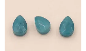 Gota Cuarzo facetado 10*6mm Azul petroleo / Semipreciosas de 