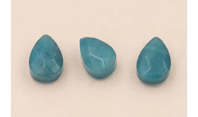 Gota Cuarzo facetado 10*6mm Azul petroleo / Semipreciosas de 