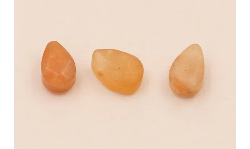 Gota Cuarzo facetado 10*6mm Beige / Semipreciosas de 