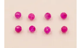 Bola Facetada Piedra Cuarzo 2*2mm color Fuxia / Semipreciosas de 