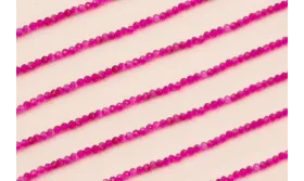 Bola Facetada Piedra Cuarzo 2*2mm color Fuxia / Semipreciosas de 