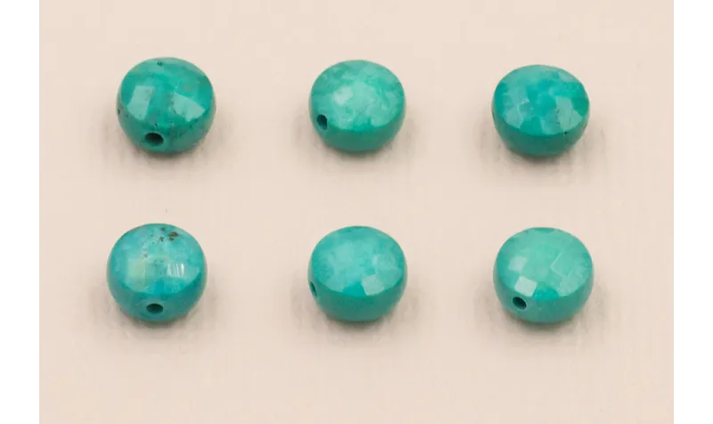 Disco Facetado Turquesa 10*10mm / Semipreciosas de 