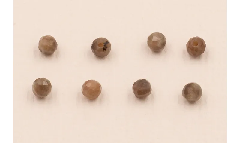 Bola Facetada Piedra Cuarzo 2*2mm color Marrón / Semipreciosas de 