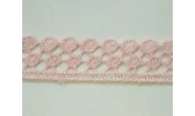 Cinta encaje 14mm ancho Rosa /Cuentas de  Tela 