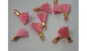 Micro pompon 10mm long. Color Rosa /Cuentas de  Tela 