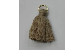 Pompon 25mm con anilla dorada Topacio /Cuentas de  Tela 