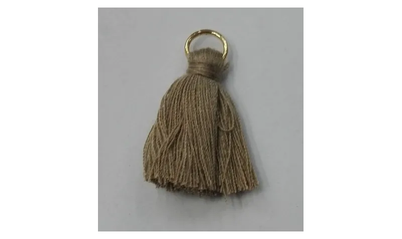 Pompon 25mm con anilla dorada Topacio /Cuentas de  Tela 