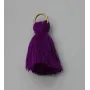 Pompon 25mm con anilla dorada Morado /Cuentas de  Tela 