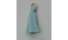 Pompon 25mm con anilla dorada Azul Claro /Cuentas de  Tela 