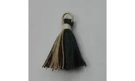 Pompon 25mm con anilla dorada Tricolor 2 /Cuentas de  Tela 