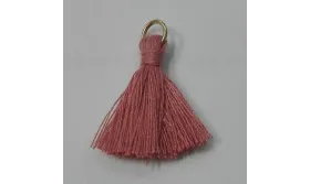 Pompon 25mm con anilla dorada Malva Piedra /Cuentas de  Tela 