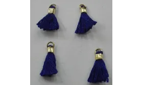 Micro pompon 10mm long. Azul Cobalto /Cuentas de  Tela 