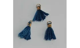 Micro pompon 10mm long. Azul oscuro /Cuentas de  Tela 