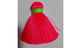 Pompón ancho 60mm*15mm Fuxia /Cuentas de  Tela 