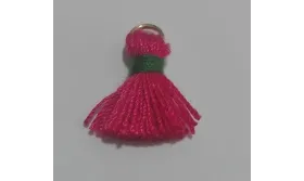 Pompon bicolor 16mm Fuxia-verde /Cuentas de  Tela 
