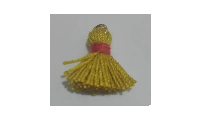 Pompon bicolor 16mm Amarillo-Caldera /Cuentas de  Tela 