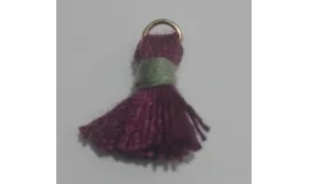 Pompon bicolor 16mm Granate-Gris /Cuentas de  Tela 