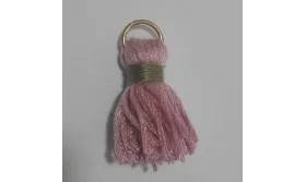 Pompon cordón grueso 25mm Rosa-Verde /Cuentas de  Tela 