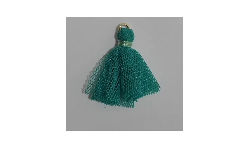 Pompon tul 25mm verde tuquesa /Cuentas de  Tela 