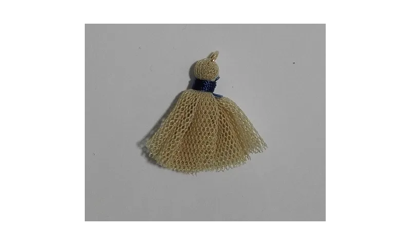 Pompon tul 25mm Beige /Cuentas de  Tela 