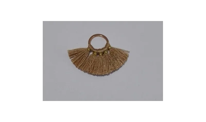 Aro 10mm Multipompón Marrón /Cuentas de  Tela 