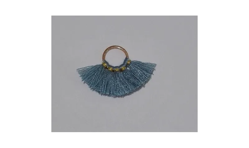 Aro 10mm Multipompón Azul /Cuentas de  Tela 