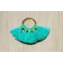 Aro 10mm Multipompón Turquesa /Cuentas de  Tela 