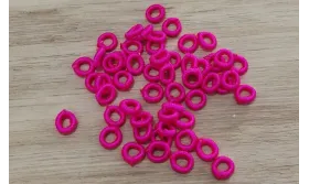 Aro Elástico 5mm. Agujero de 3mm. FUXIA /Cuentas de  Tela 