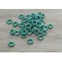 Aro Elástico 5mm. Agujero de 3mm. Verde Turquesa /Cuentas de  Tela 