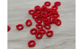 Aro Elástico 5mm. Agujero de 3mm. ROJO /Cuentas de  Tela 