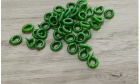 Aro Elástico 5mm. Agujero de 3mm. Verde /Cuentas de  Tela 