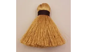 Pompón 60mm*15mm Beige y cordón Marrón /Cuentas de  Tela 