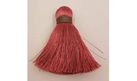 Pompón60mm*15mm rojizo y cordón Marrón claro /Cuentas de  Tela 