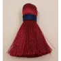 Pompón60mm*15mm granate y cordón Azul oscuro /Cuentas de  Tela 