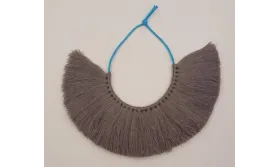 Tira de 25 pompones de 35mm *100mms gris oscuro /Cuentas de  Tela 